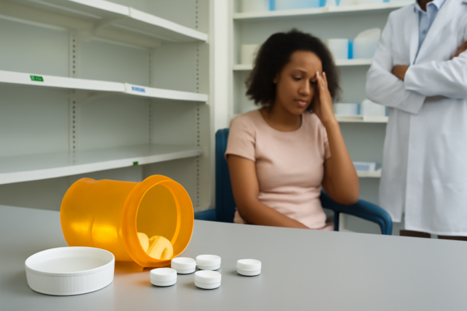Capa horizontal 16:9 sem textos escritos, ilustrando crise saúde falta medicamentos na epilepsia no Brasil