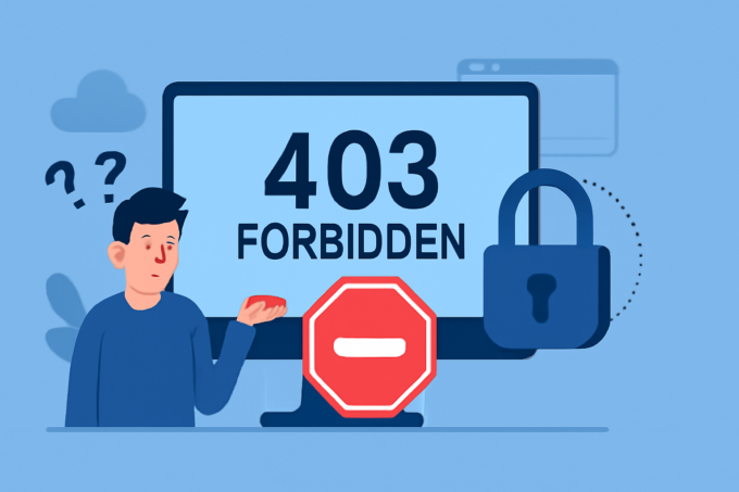 Capa 16:9 com 403 forbidden entenda erro, representando bloqueio de acesso a sites