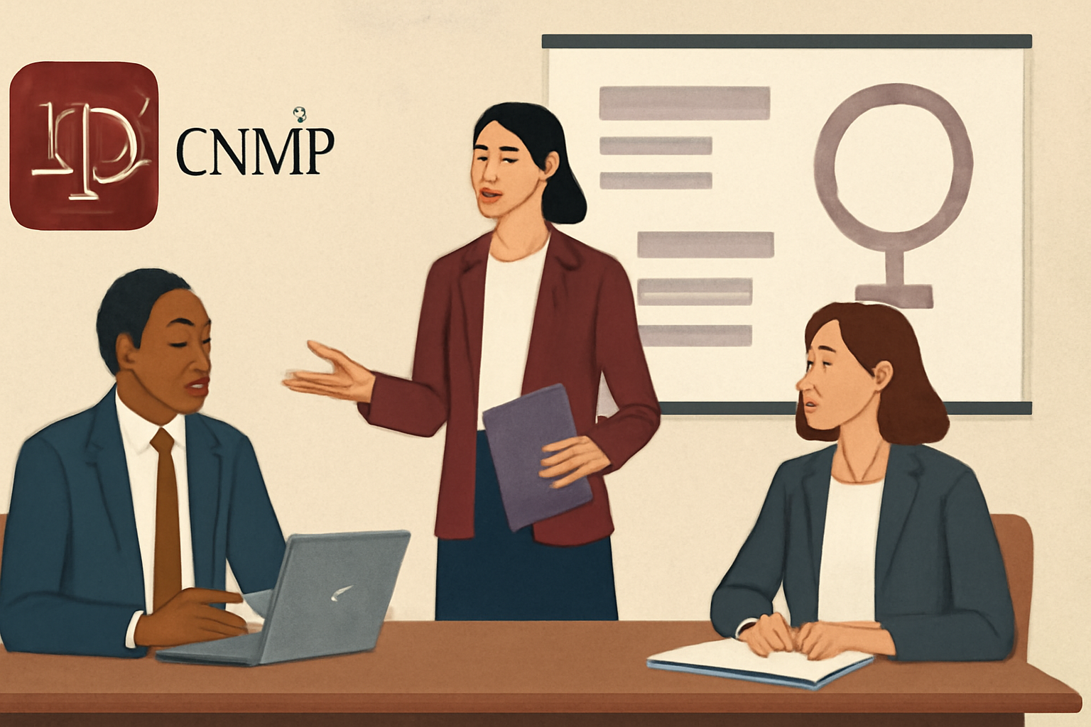 capa representando cnmp lança protocolo nacional: inovação com perspectiva de gênero no Ministério Público brasileiro.