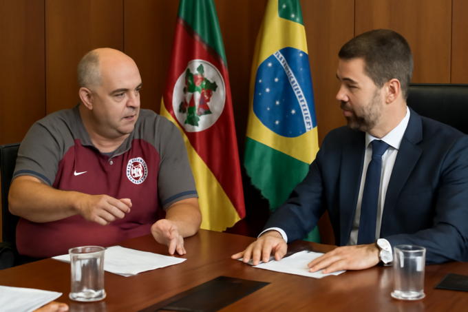 capa horizontal 16:9 ilustrando linha crédito r 20 para clubes, renegociação de dívidas, sem textos